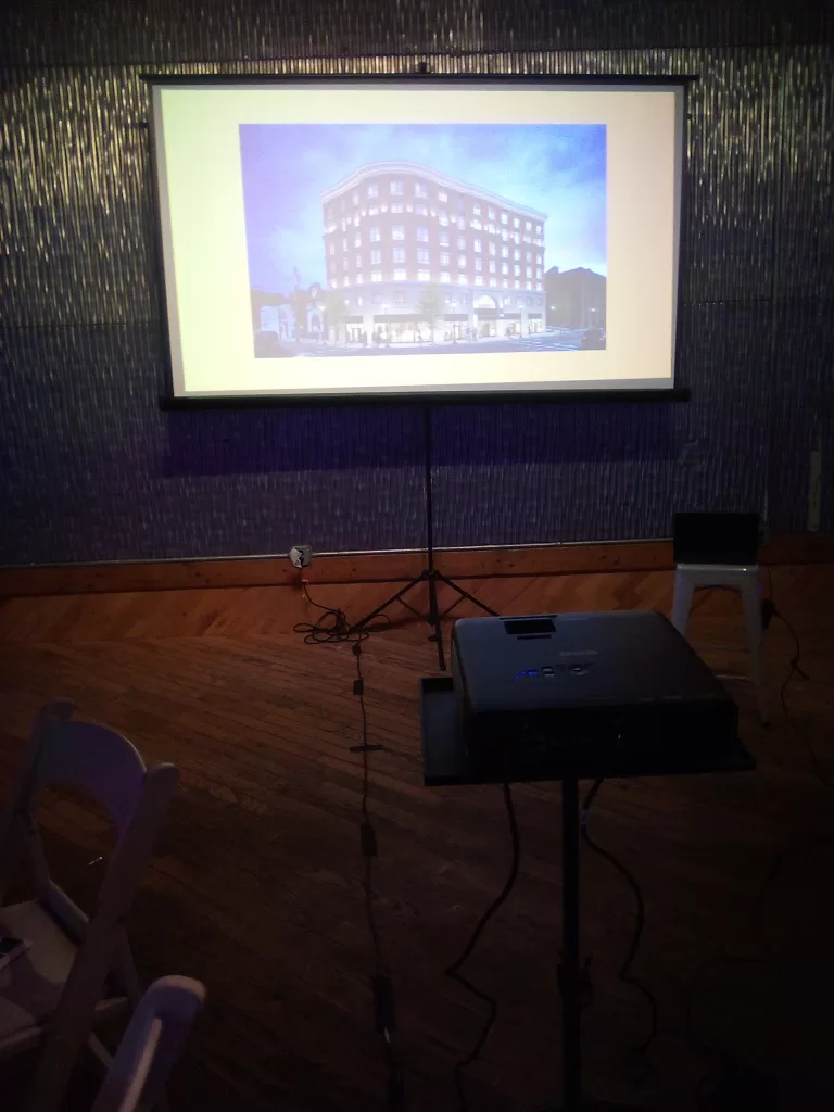 Projector and TV display setup for an event