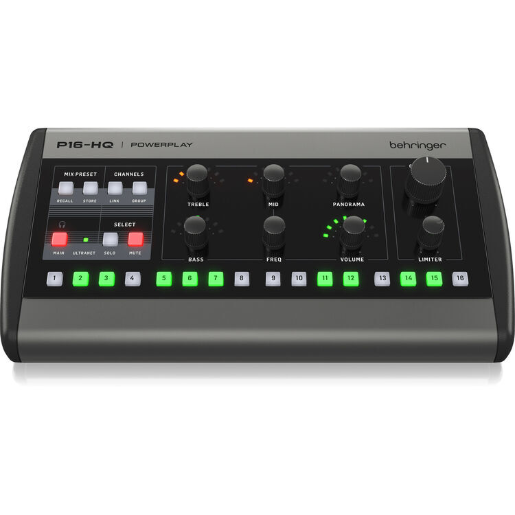 Behringer Powerplay P16-HQ personal monitoring mixer front panel