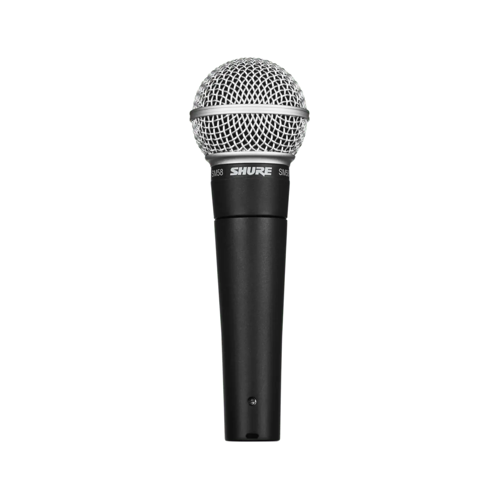 Shure SM58 dynamic vocal microphone front view