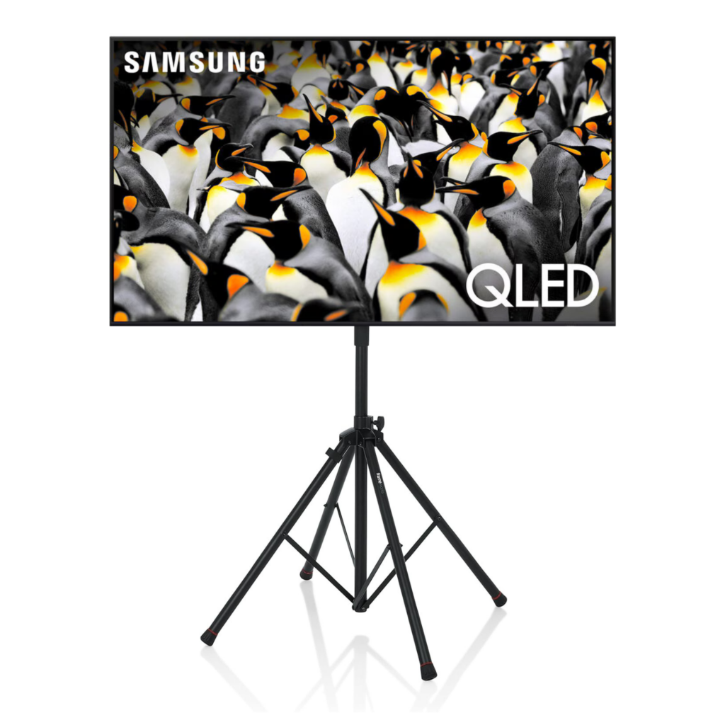 Samsung 55-inch Q60D QLED 4K TV package with adjustable stand