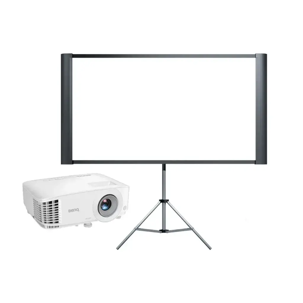 BenQ video projector package with projector and tripod screen